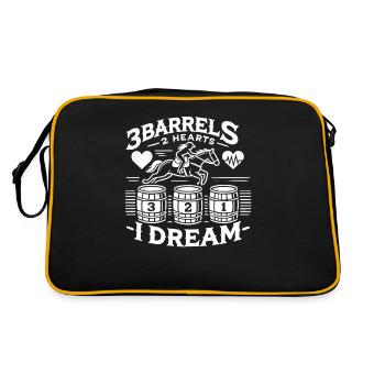 3 Fässer 2 Herzen 1 Traum - Retro Tasche - Schwarz/Gold - Hinten