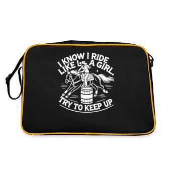 Ich weiß, dass ich wie ein Mädchen fahre, versuch - Retro Tasche - Schwarz/Gold - Hinten