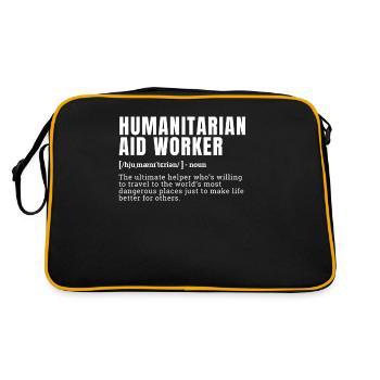 Drôle de travailleur humanitaire Définition Occupation - Sac Retro - noir/or - Dos