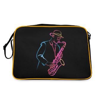 Saxophoniste de jazz unique dans un style rétro - Sac Retro - noir/or - Dos
