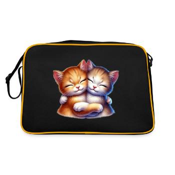 Deux chatons câlins dans une étreinte affectueuse - Sac Retro - noir/or - Dos