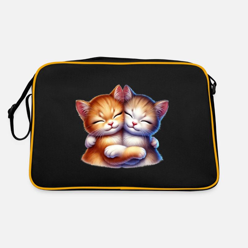 Deux chatons câlins dans une étreinte affectueuse Sac Retro
