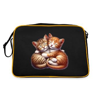 Deux chatons câlins dans une étreinte affectueuse - Sac Retro - noir/or - Dos