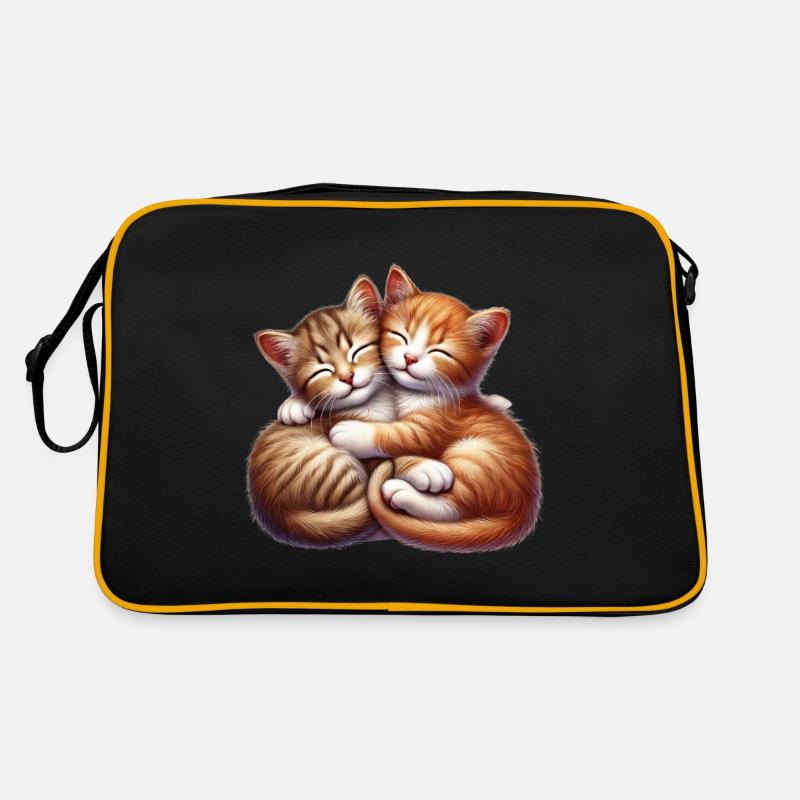 Deux chatons câlins dans une étreinte affectueuse Sac Retro