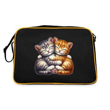 Deux chatons câlins dans une étreinte affectueuse - Sac Retro - noir/or - Dos