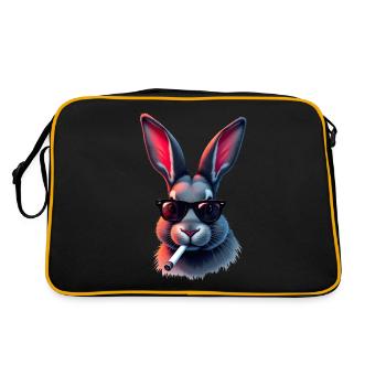 Lapin avec des lunettes de soleil motif animal lapins fumants - Sac Retro - noir/or - Dos