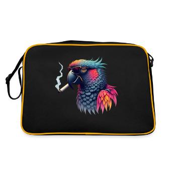 Perroquet avec des lunettes de soleil motif animal fumant - Sac Retro - noir/or - Dos