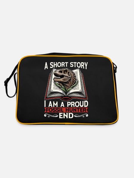 Fossil Hunter A Short Story I Am A Proud Geologist - Retro Tasche - Schwarz/Gold - Hinten