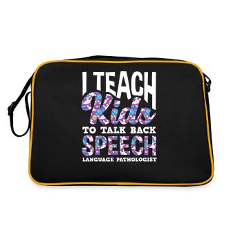 I teach children to talk back - Retro Bag - black/gold - Back