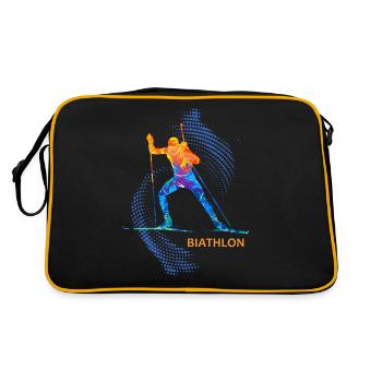 Biathlon Athlete Sport Sport Winter Sports - Retro Bag - black/gold - Back