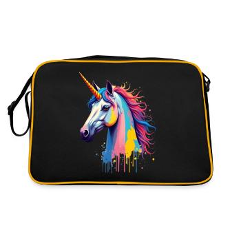 Licorne Coloré Art Oeuvre Motif Animal Licorne - Sac Retro - noir/or - Dos