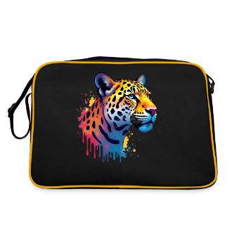Leopard Colorful Art Artwork Animal Motif Leopards - Retro Bag - black/gold - Back