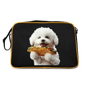 Bichon frisé - Sac Retro - noir/or - Dos
