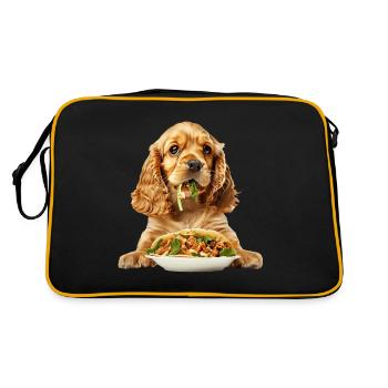 Cocker Spaniel - Retro Tasche - Schwarz/Gold - Hinten