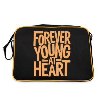 Forever young at heart, birthday getting older - Retro Bag - black/gold - Back