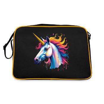 Licorne Coloré Art Oeuvre Motif Animal Licorne - Sac Retro - noir/or - Dos
