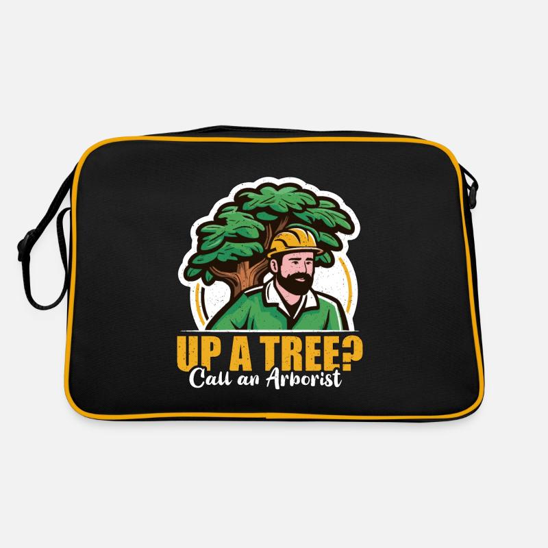 Arborist Up A Tree Call Woodcutter Forest Worker Retro Tasche