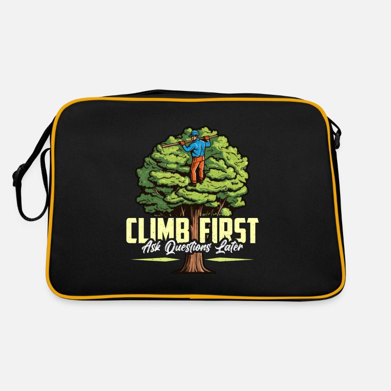 Arboriste Grimper d’abord Poser des questions Grimpeur d’arbres Sac Retro