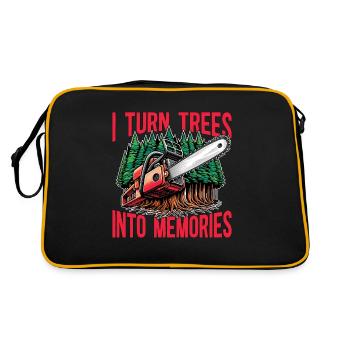Logging I Turn Trees Into Memories Lumber Worker - Retro Bag - black/gold - Back