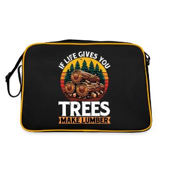 Exploitation forestière si la vie vous donne des arbres Arboriste Bûcheron - Sac Retro - noir/or - Dos