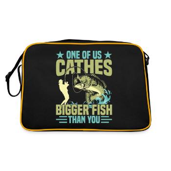 One of us catches bigger - Retro Bag - black/gold - Back