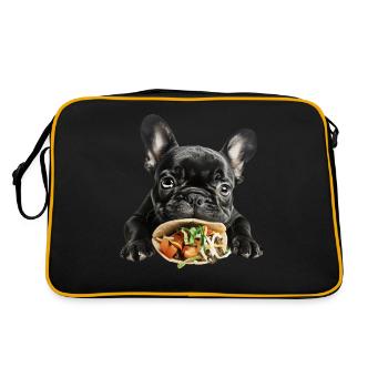 French Bulldog - Retro Tasche - Schwarz/Gold - Hinten