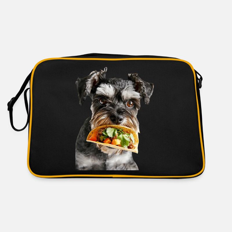 Miniature Schnauzer - Retro Tasche - Schwarz/Gold