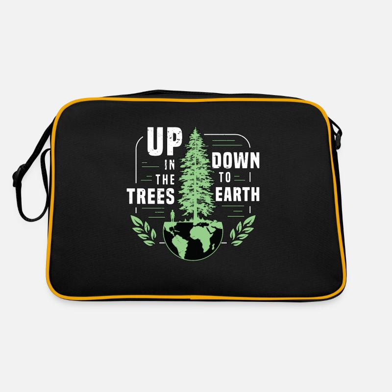 Tree Surgeon Up In The Trees Down To Forest Worker Retro Tasche