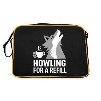 Loup hurlant pour une provision de café - Sac Retro - noir/or - Dos
