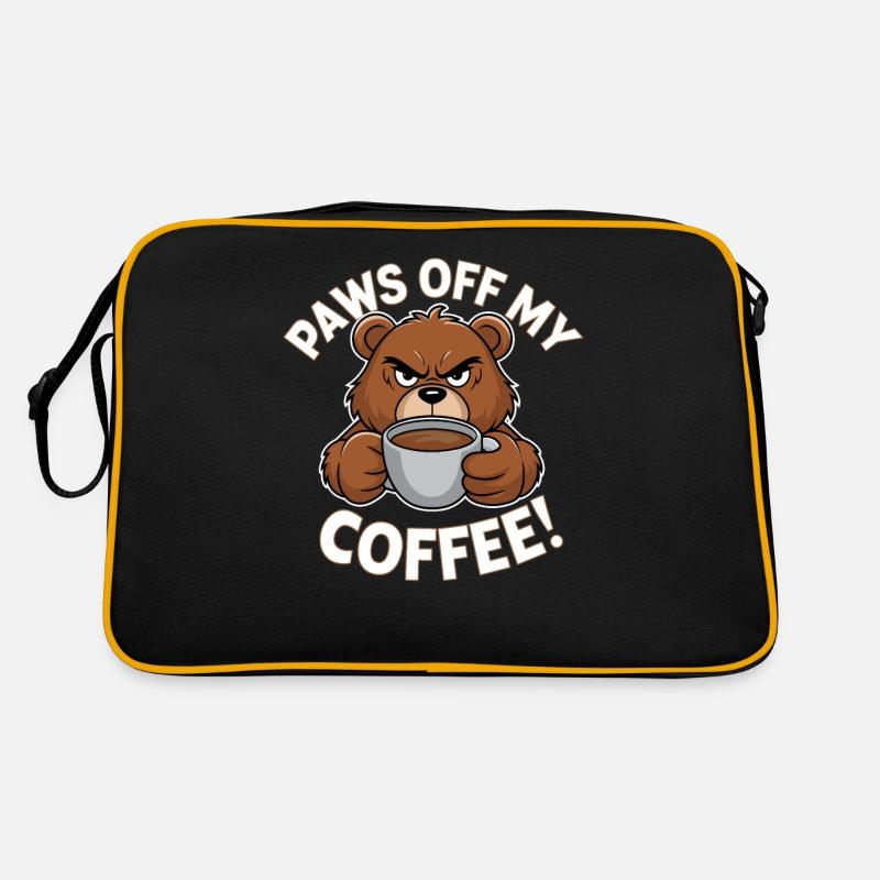 Paws Off My Coffee Funny Bear Retro Bag