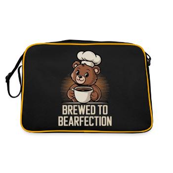 Coffee Lover Bear with Cute Hatter - Retro Bag - black/gold - Back