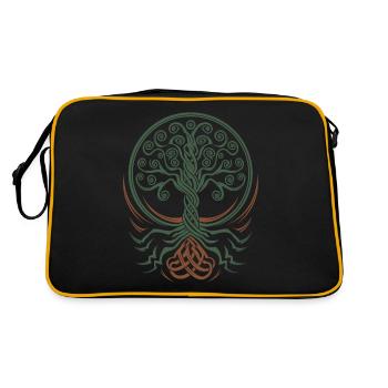 Arbre de vie néo-celtique aux racines entrelacées - Sac Retro - noir/or - Dos