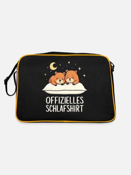 Offizielles Schlafshirt Capybaras Capybara Paar - Retro Tasche - Schwarz/Gold - Hinten