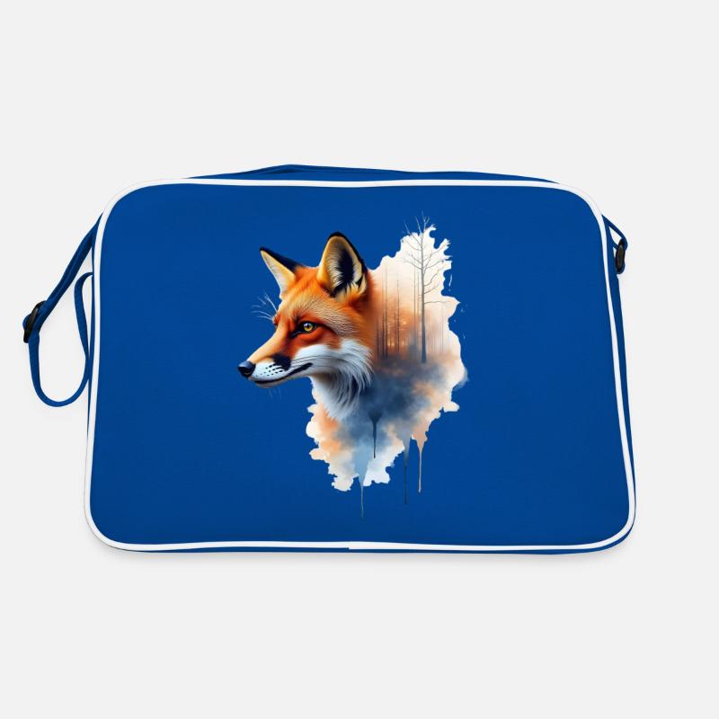 Fox Art Artwork Watercolor Forest Fox Retro Bag