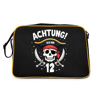 12th Birthday Pirate Gift Boys Boys - Retro Bag - black/gold - Back