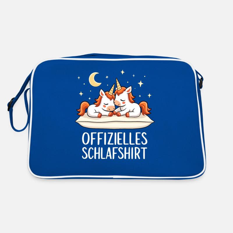 Offizielles Schlafshirt Einhörner Einhorn Paar Retro Tasche