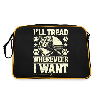 J’irai où je veux amoureux des chats Art félin - Sac Retro - noir/or - Dos