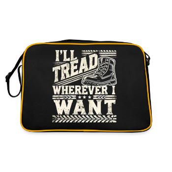 Bold Hiking Boot Tread Design for Adventure Seeker - Retro Bag - black/gold - Back