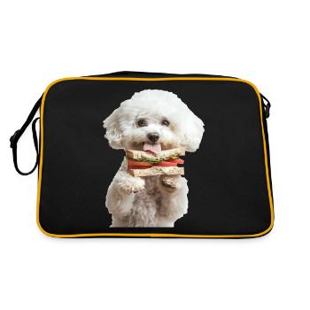 Bichon Frisé - Sac Retro - noir/or - Dos