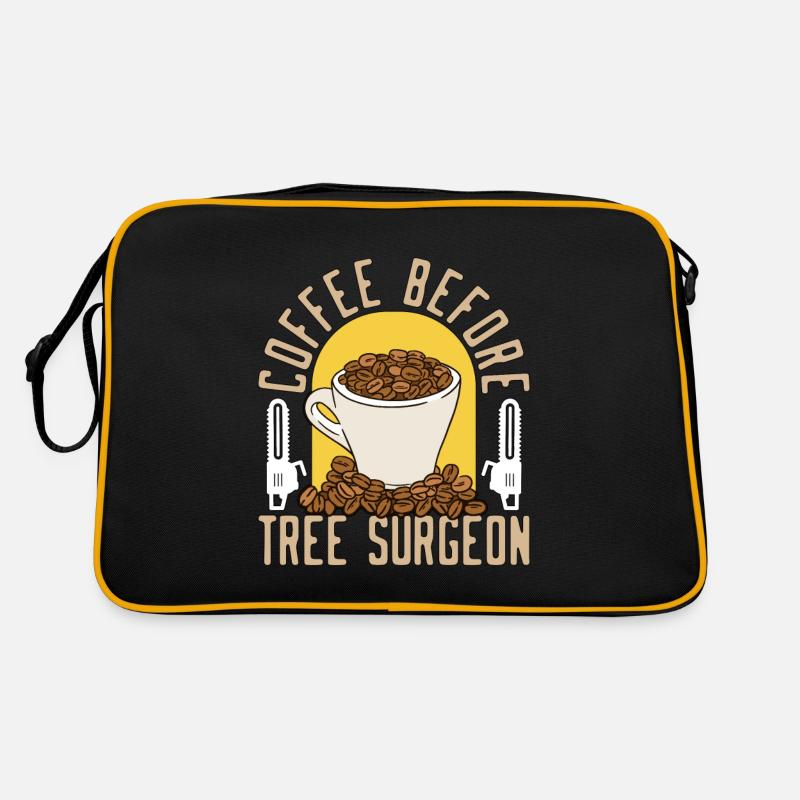 Tree Surgeon Coffee Before Woodworker Coffee Lover Retro Tasche