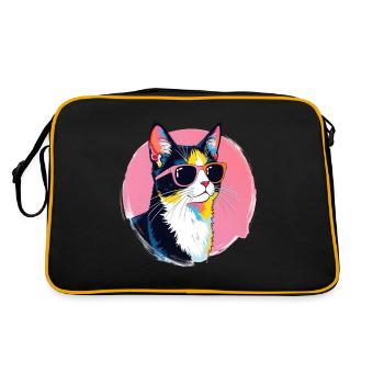 Chat Art Oeuvre Pop Art Chats - Sac Retro - noir/or - Dos