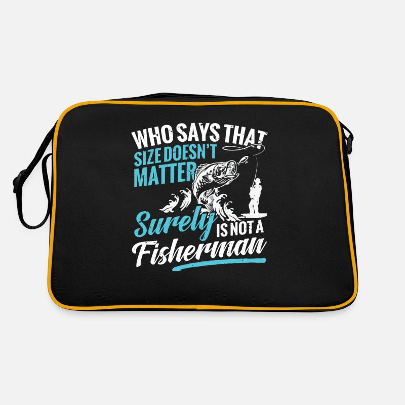 Fishing Who says this size doesn't matter Retro Bag