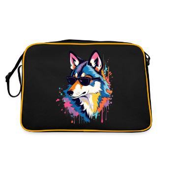 Oeuvre d’art loup Pop Art loups - Sac Retro - noir/or - Dos