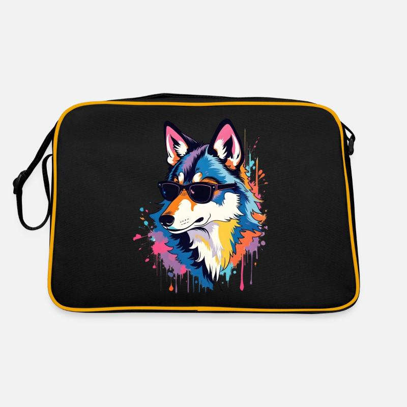 Oeuvre d’art loup Pop Art loups Sac Retro