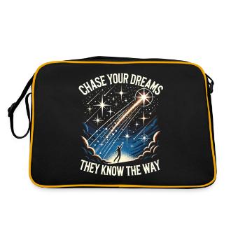 Verfolge deine Träume, sie kennen den Weg - Retro Tasche - Schwarz/Gold - Hinten