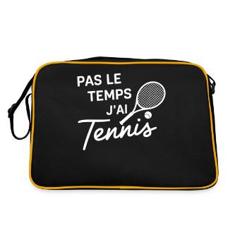 Pas Le Temps J'ai Tennis Humour Tennisman - Sac Retro - noir/or - Dos