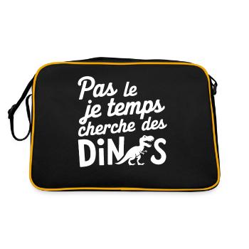 Pas Le Temps Je Cherche Des Dinos - Sac Retro - noir/or - Dos