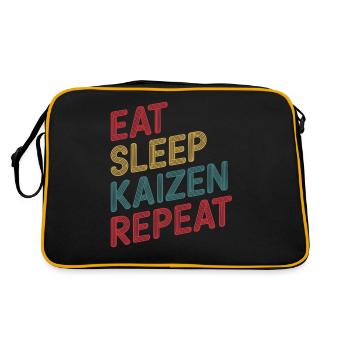 Eat Sleep Kaizen Repeat Improvement - Retro Bag - black/gold - Back