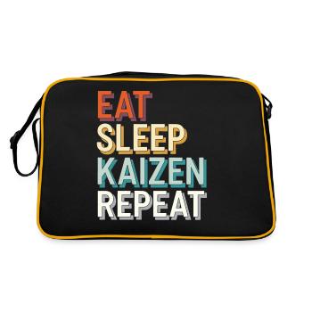 Eat Sleep Kaizen Improvement Repeat Motivation - Retro Bag - black/gold - Back