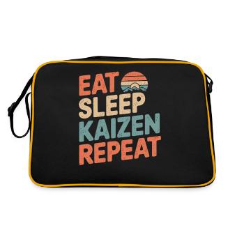 Eat Sleep Kaizen Improvement Repeat - Retro Bag - black/gold - Back